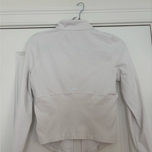 ALO Yoga Jackets & Blazers - Alo Airbrush White Zip-Up Jacket